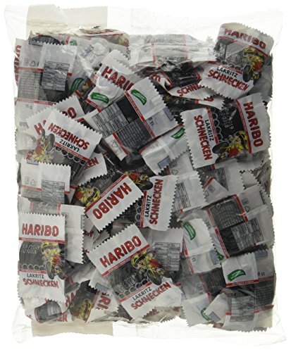 Haribo Lakritz Schnecken Polybeutel Minis, 2er Pack (2 x 1.3 kg) von HARIBO