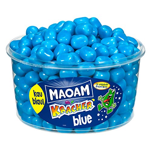 Haribo Maoam, Kracher Blue/Blau, Dragees, Kaubonbon, 265 Stück, 1200g Dose von HARIBO