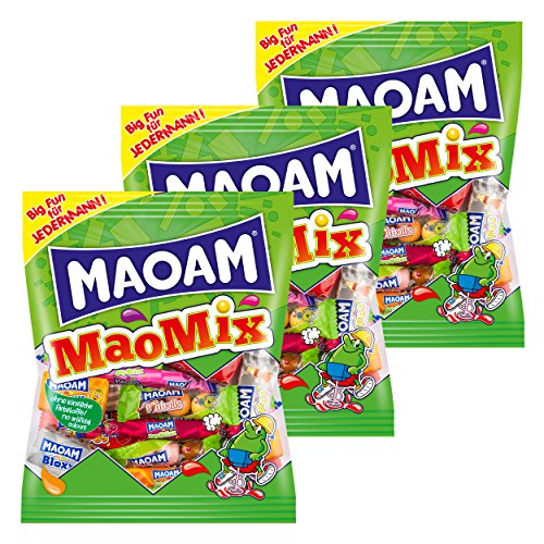 Haribo Maoam MaoMix, 3er Set, Kaubonbon Stripes, JoyStixx, Im Beutel, Tüte, 3 x 250g von HARIBO