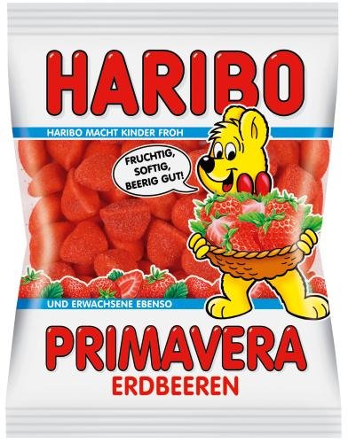 Haribo Primavera Erdbeeren, 16er Pack (16 x 200 g Beutel) von HARIBO