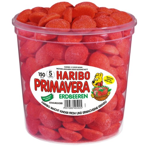 Haribo Primavera Erdbeeren, 1er Pack (1 x 690 g Dose) von HARIBO