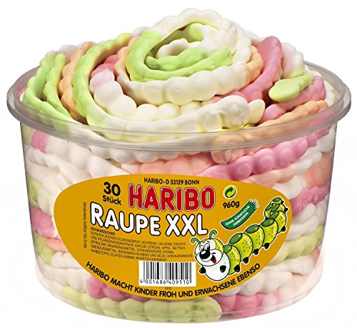 Haribo Raupe XXL Dose, 4er Pack (4 x 960g) von HARIBO