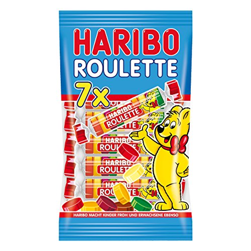 Haribo Roulette, Fruchtgummi, Gummibärchen, Weingummi, Süßigkeit, Tüte, 175g von HARIBO