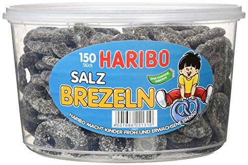 Haribo Salzbrezel 3 x 150 Stück in Runddose, je 1050g von HARIBO