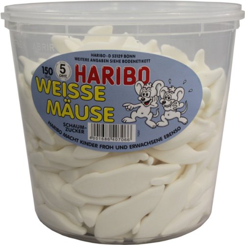 Haribo Weisse Mäuse,3er Pack (3x 1.05 kg Dose) von HARIBO