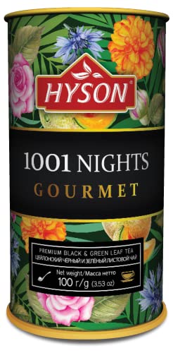 HAS QUALITEE - EXOTISCHE FRÜCHTE GOURMET - AROMATISIERTER SCHWARZER & GRÜNER CEYLON TEE LOSE BLÄTTER 100 g (1001 Nächte) von HAS QUALITEE