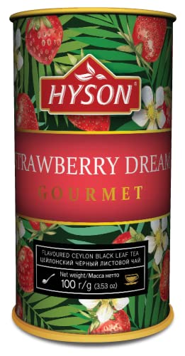 HAS TEE - EXOTIC FRUITS GOURMET - AROMATISIERTER SCHWARZER & GRÜNER CEYLON TEE LOSE AROMATISIERT- BLATT TEE 100 g (Strawberry Dream - Schwarzer Tee/Black Tea) von HAS QUALITEE