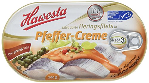 HAWESTA extra zarte Heringsfilets in Pfeffer-Creme, 200 g von HAWESTA