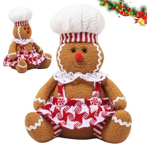 Weihnachts Lebkuchenmann Plüschtier, Weihnachts Lebkuchenmann Kissen, Weihnachts Lebkuchenmann Plüsch, Lebkuchenmann-Puppe, Lebkuchen Plüsch, Lebkuchen-Plüschtier für Weihnachtsfeier Dekoration (M2) von HBSFBH