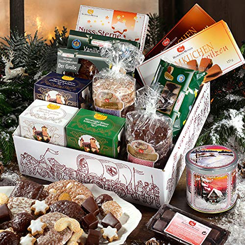 HDmirrorR Lebkuchen-Postpaket, Süßigkeiten-Box, Geschenkidee für Männer & Frauen, mit Vanillekipferl & Co, süßer Mix, 1 Packung mit 3,45 kg von HDmirrorR