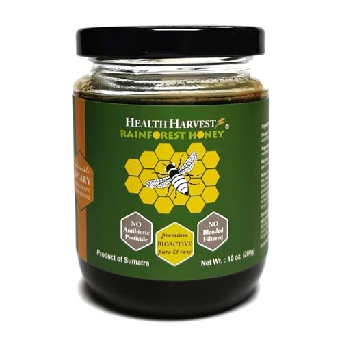 Sumatra-Regenwaldhonig 280g | Handgefertigte Ernte aus nachhaltiger Imkerei im tropischen Regenwalderbe Sumatras | Erstklassiger authentischer Roh- und Bioaktivhonig von HEALTH HARVEST