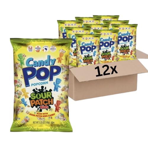 12 x CANDY POP POPCORN SOUR PATCH KIDS - 12x149G Packung MHD 31.01.2024 von HEART FOR CARDS