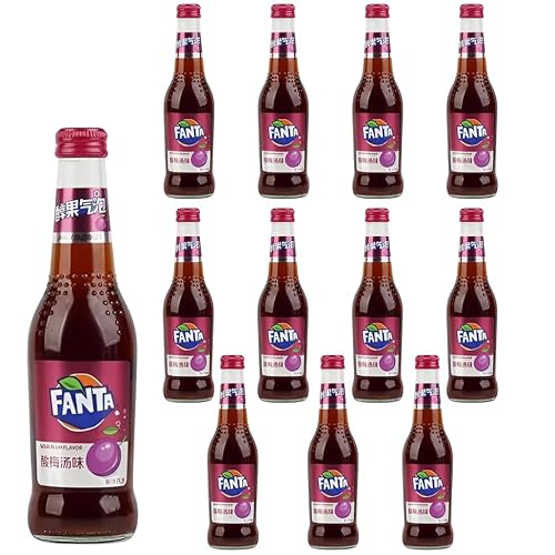 12x FANTA SOUR PLUM GLASFLASCHE 12x275ML - leckerer Pflaumengeschmack in der hochwertigen Glasflasche von HEART FOR CARDS