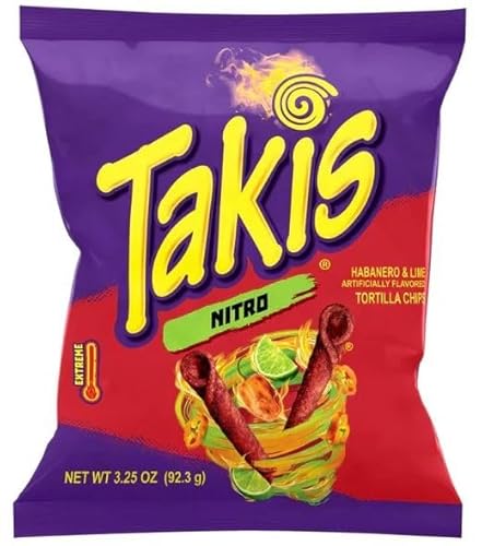 1x92g Takis NITRO Tortilla Chips - extremely Hot Chili Pepper & Spicy Flavour von HEART FOR CARDS