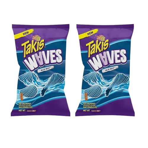 2 x TAKIS BLUE HEAT Waves 71g (2.5oz) - Chips mit einzigartigem Geschmack von HEART FOR CARDS