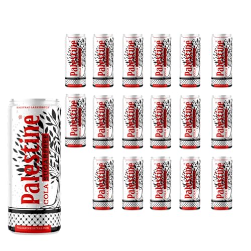 24x Palestine Cola Zuckerfrei 24x330m die Alternative für boykottierte Getränke - echter Cola Genuss ohne üblen Nachgeschmack – Erfrischung ohne Zucker von HEART FOR CARDS