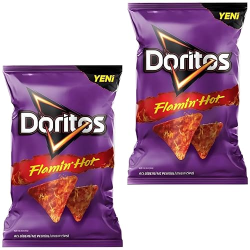 2x DORITOS FLAMIN HOT - 2x75 g Packung - leckere würzig scharfe Tortilla Chips von HEART FOR CARDS