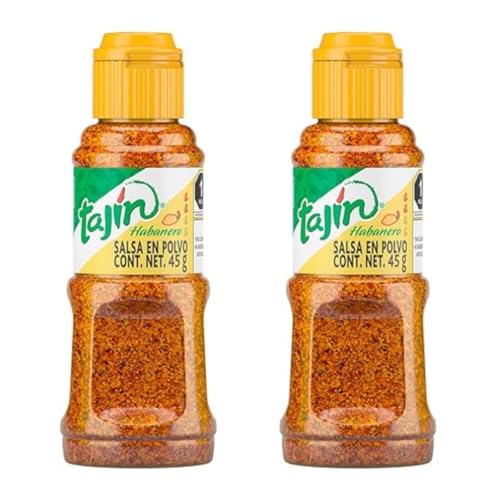 2x45g Tajin Habanero Fruit and Snack Seasoning - Extra Hot 1.6oz - Gewürzmischung : sehr scharf von HEART FOR CARDS