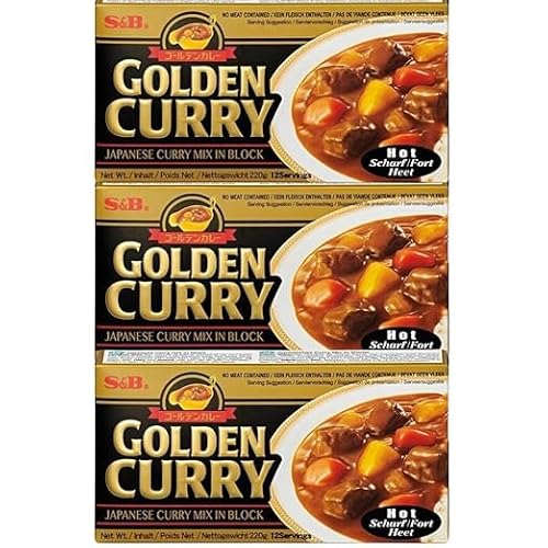 3x 220g S&B Golden Curry Black | Japanischer Curry-Mix | Vegetarisch | Scharf | Mit Heartforcards® Versandschutz von HEART FOR CARDS