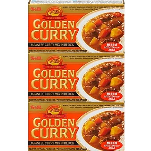 3x 220g S&B Golden Curry Orange| Japanischer Curry-Mix | Vegetarisch | Mild | Mit Heartforcards® Versandschutz von HEART FOR CARDS