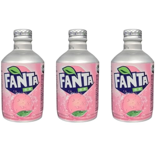 3x Fanta White Peach 3x300ml - Japanische Fanta in stylischer Aluminum Flasche mit einzigartigem Geschmack von HEART FOR CARDS