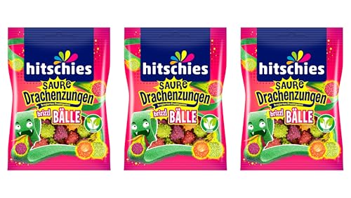 3x Saure Drachenzungen Brizzl Bälle | 100g | Extra sauer & fruchtig | Knackige Hülle, weicher Kern! von HEART FOR CARDS