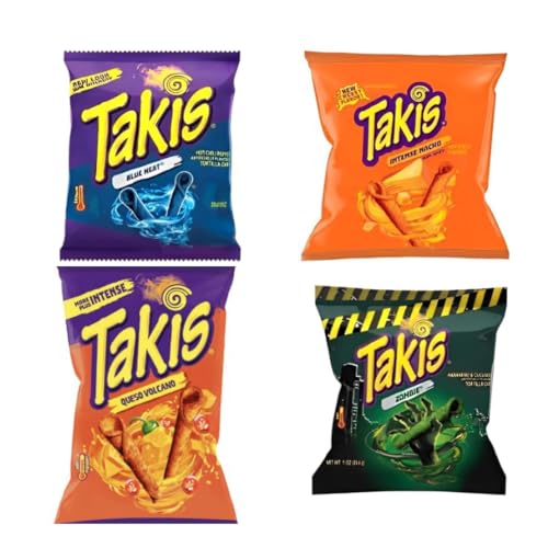 4 x Takis 28g Takis Hero Pack Bundle - Special Edition mit Blue Heat, Zombie, Fuego & Nacho Intense - Chips von HEART FOR CARDS