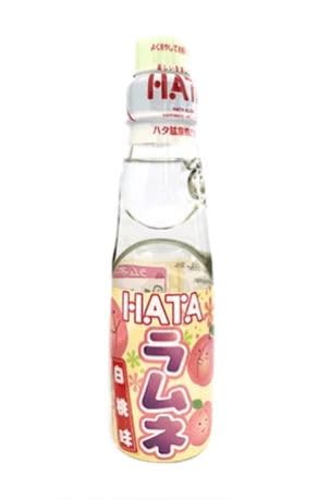 5 x Ramune Hata - Japanese Soda - 5 x 200ml Glasflasche (RAMUNE WHITE PEACH) von HEART FOR CARDS