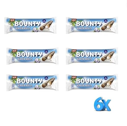 6x 2er Bounty Wafer Roll 22,5g Dubai Schokolade Kokussnusstraum von HEART FOR CARDS