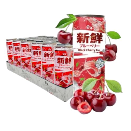 AR Fresh - Black Cherry Ice Soft Drink - 24x330ml Dose - leckere Kirsche mit erfrischend spritziger Note von HEART FOR CARDS