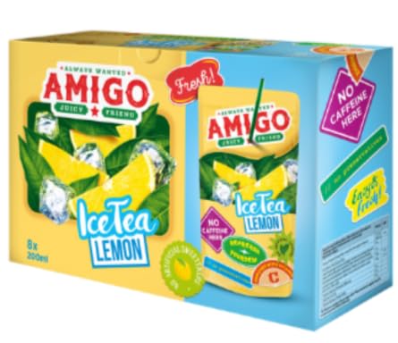 Amigo Softdrink - Juicy Friend 200ml pro Packung - Always Wanted (Lemon, 8 Packungen (1 Box)) von HEART FOR CARDS