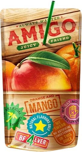 Amigo Softdrink - Juicy Friend 200ml pro Packung - Always Wanted + Heartforcards® Versandschutz (Mango, 1 Packung) von HEART FOR CARDS
