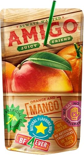 Amigo Softdrink - Juicy Friend 200ml pro Packung - Always Wanted + Heartforcards® Versandschutz (Mango, 1 Packung) von HEART FOR CARDS