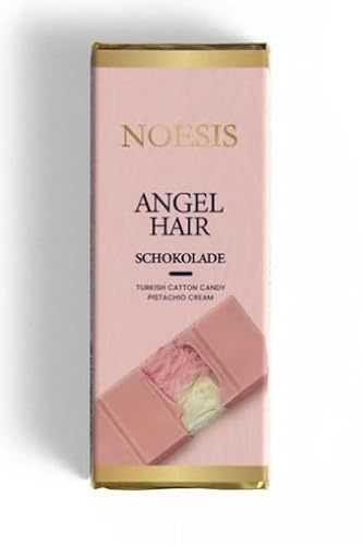 Angel Hair Schokolade Ruby/Pink 60g | Gefüllt mit Pismaniye & Pistaziencreme | 2025 | Inspiriert von der Dubai Schokoladen Tafel | Belgische Schokolade mit Türkische Zuckerwatte Kadayif Halva von HEART FOR CARDS