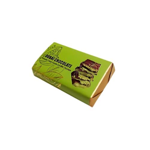 Dubai Premium Schokolade 22g – Pistazien, Kunafah & Milchschokolade – Exklusiver Genuss aus dem Orient Original Pistazie Kadayif (Engelshaar) Dubai Chocolate + Heartforcards® Sticker von HEART FOR CARDS