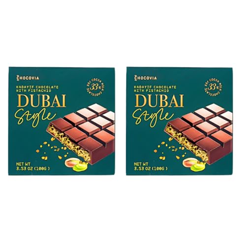 Dubai Schokolade: Exquisite 100g Mischung aus Milchschokolade und Pistaziencreme - Chocovia (Doppelpack) von HEART FOR CARDS