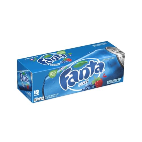 Fanta 12er Pack (355ml Dosen) – Wähle deine Lieblingssorte! Berry, Peach, Pineapple, Strawberry oder Grape – Erfrischung in jeder Dose (12er, Berry) von HEART FOR CARDS