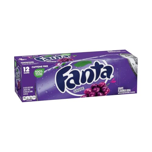 Fanta 12er Pack (355ml Dosen) – Wähle deine Lieblingssorte! Berry, Peach, Pineapple, Strawberry oder Grape – Erfrischung in jeder Dose (12er, Grape) von HEART FOR CARDS