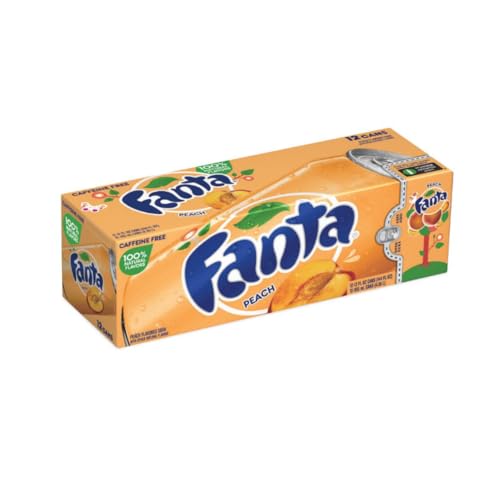 Fanta 12er Pack (355ml Dosen) – Wähle deine Lieblingssorte! Berry, Peach, Pineapple, Strawberry oder Grape – Erfrischung in jeder Dose (12er, Peach) von HEART FOR CARDS