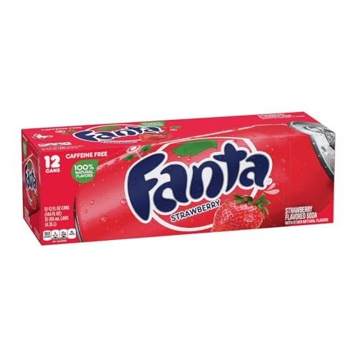 Fanta 12er Pack (355ml Dosen) – Wähle deine Lieblingssorte! Berry, Peach, Pineapple, Strawberry oder Grape – Erfrischung in jeder Dose (12er, Strawberry) von HEART FOR CARDS