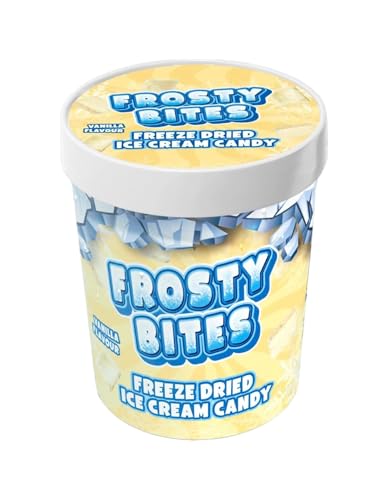 Frosty Bites Freeze Dried Ice Cream Candy 40g | Gefriergetrocknetes Eis in verschiedenen Sorten | Knuspriger & innovativer Snack | Einzigartiges Geschmackserlebnis (Vanilla Flavor) von HEART FOR CARDS