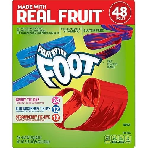 Fruit By The Foot Variety Pack - 48 Foot long American Kaubombons (24 Rollen) von HEART FOR CARDS