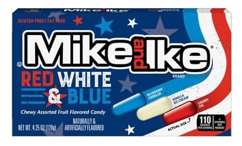 Mike and Ike Red White Blue 120g - das Patriotische Kaubonbon von HEART FOR CARDS