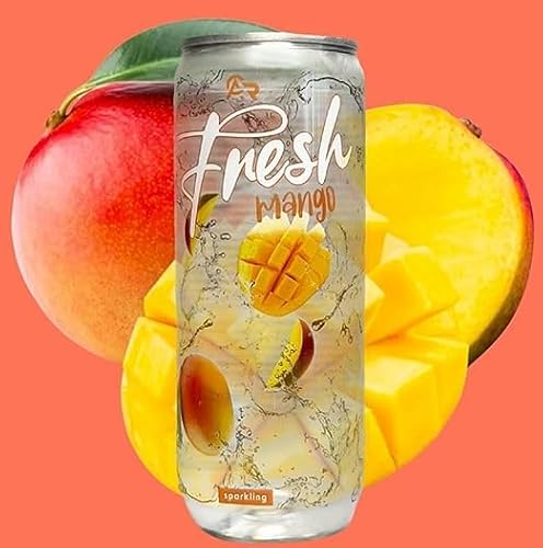 Packung - Fresh Drink 0.33ml - durchsichtige Dose + Heartforcards® Versandschutz (Mango, 12 Dosen) von HEART FOR CARDS