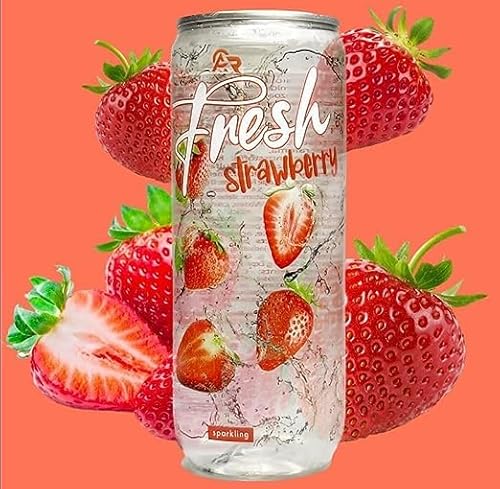 Packung - Fresh Drink 0.33ml - durchsichtige Dose + Heartforcards® Versandschutz (Strawberry, 24 Dosen) von HEART FOR CARDS