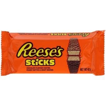 Reese's Sticks 2er 42g - (2 Knusperwaffel-Riegel mit Erdnussbutter-Füllung und Überzug aus Milchschokolade) (8 Riegel) von HEART FOR CARDS