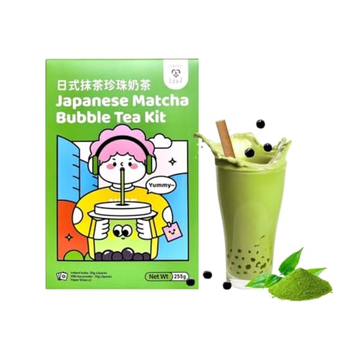 Tokimeki Bubble Tea Kit 255g | Einfach zu Hause zubereiten | Heiß oder kalt genießen perfekt zum Entspannen (Matcha) von HEART FOR CARDS