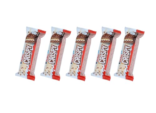 kinder Crispy 5er Pack | 5x 34g | Knuspriger Waffel-Riegel mit Haselnuss- & Milchcreme | Umhüllt von zarter Milchschokolade | Perfekt für zwischendurch von HEART FOR CARDS