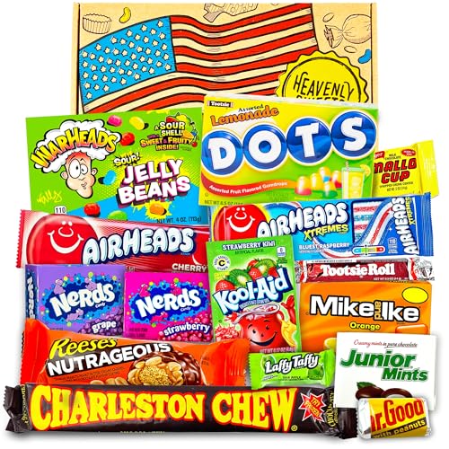 Amerikanische Süßigkeiten Box | USA Candy & Schokolade | American Sweets Geschenkbox | Top Import Snacks Lebensmittel & Candy Bars | Geburtstag Vatertag Muttertag Ostern | Heavenly Sweets von HEAVENLY SWEETS