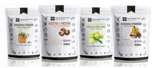 Heilen Biopharm Amla, Reetha, Shikakai und Bhringraj Pulver 4 Sterne Combo (je 400 g - insgesamt 1600 g) für das Haar von HEILEN BIOPHARM